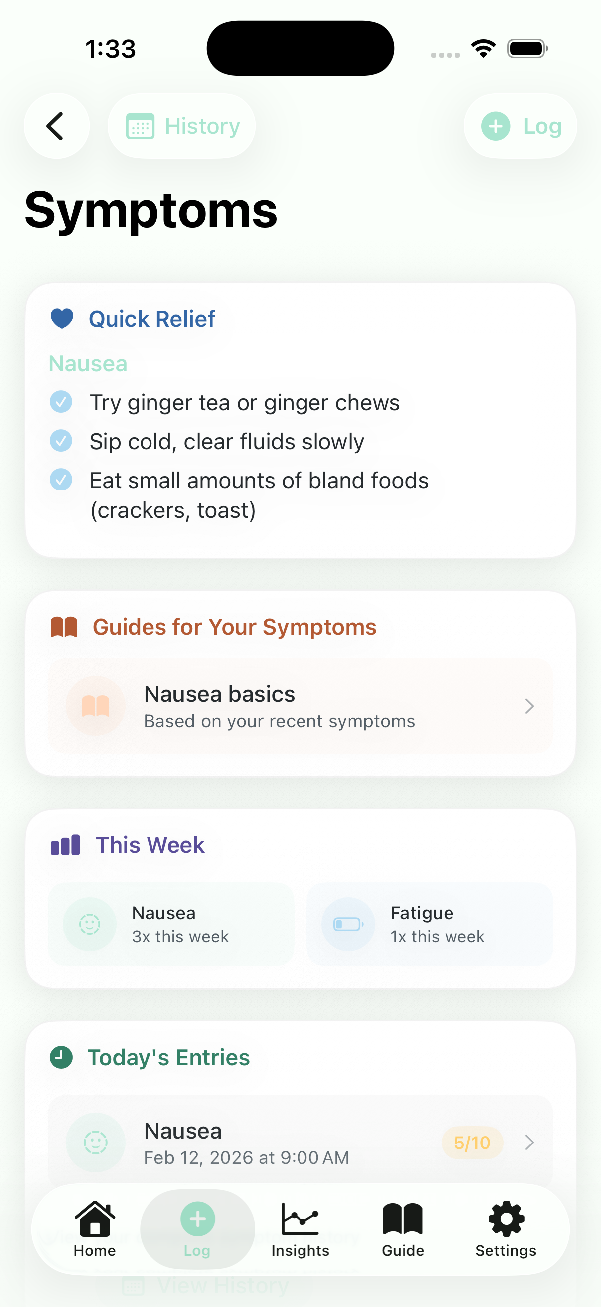 Symptom Logging